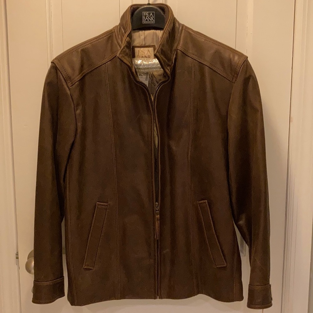 Jos. A. Bank brown leather jacket